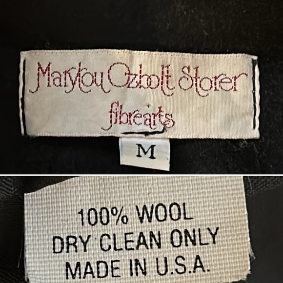 Marylou Ozbolt Storer 80’s Washed Wool Abstract Appliqué colorful jacket sz Med - Picture 9 of 15